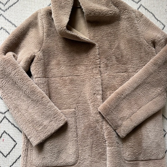Zara reversible Hooded Teddy/penny lane suede trench Coat - Picture 3 of 5
